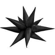 Party Brands 3D STAR-BURST - METALLIC BLACK (AIR-FILL ONLY) Foil Balloon 10176-PB-P