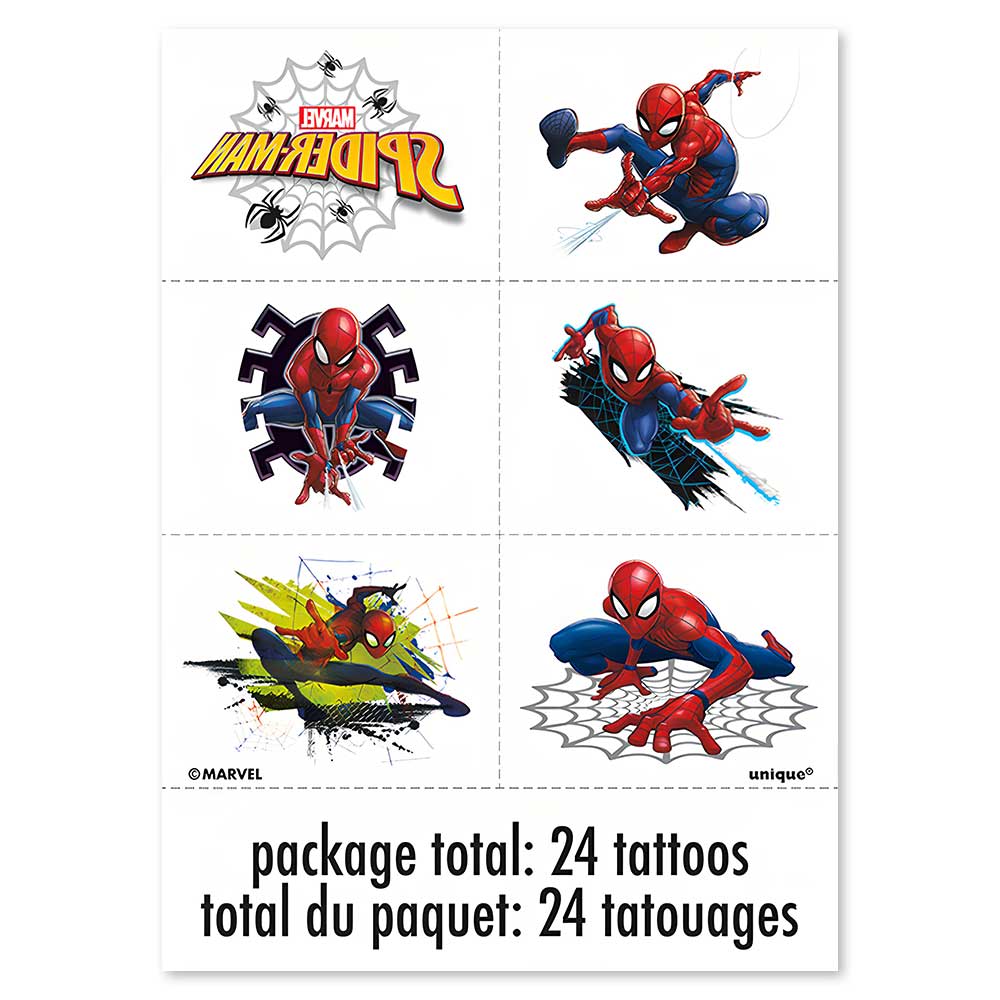 SPIDER-MAN TATTOOS (24 PK)