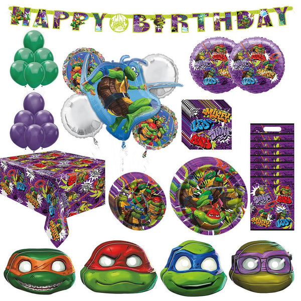 TMNT PARTY SUPPLIES & DECORATIONS KIT - SERVES 8 GUESTS - LA Balloons