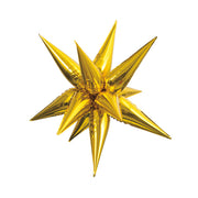 Unique 12 POINT JUMBO STAR-BURST - GOLD (AIR-FILL ONLY) Foil Balloon