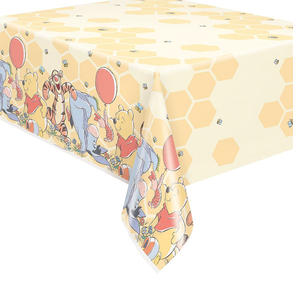 WINNIE THE POOH RECTANGULAR PLASTIC TABLE COVER 54 inch X 84 inch - LA Balloons