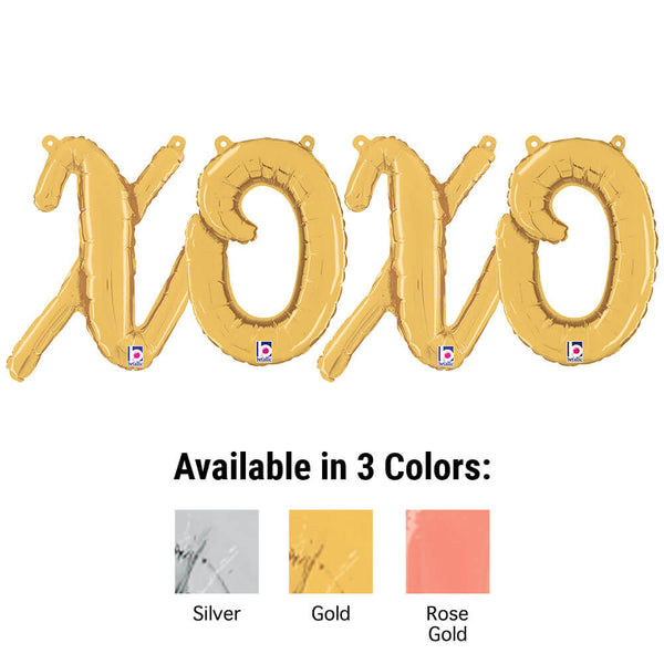 XOXO - BETALLIC SCRIPT LETTERS KIT (AIR - FILL ONLY) - LA Balloons
