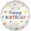 18 inch SATIN DAISIES HAPPY BIRTHDAY