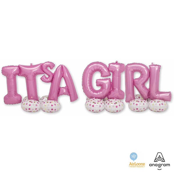 106 inch IT'S A GIRL DELUXE AIRLOONZ - LA Balloons