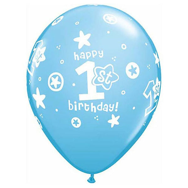 11 inch 1ST BIRTHDAY CIRCLE STARS - BOY - LA Balloons