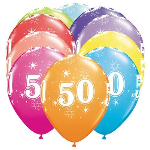 11 inch 50 - A - ROUND (6 PK) - LA Balloons