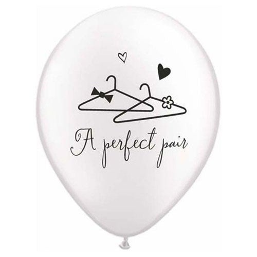11 inch A PERFECT PAIR - PEARL WHITE - LA Balloons