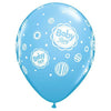 11 inch BABY BOY DOTS - PALE BLUE - LA Balloons