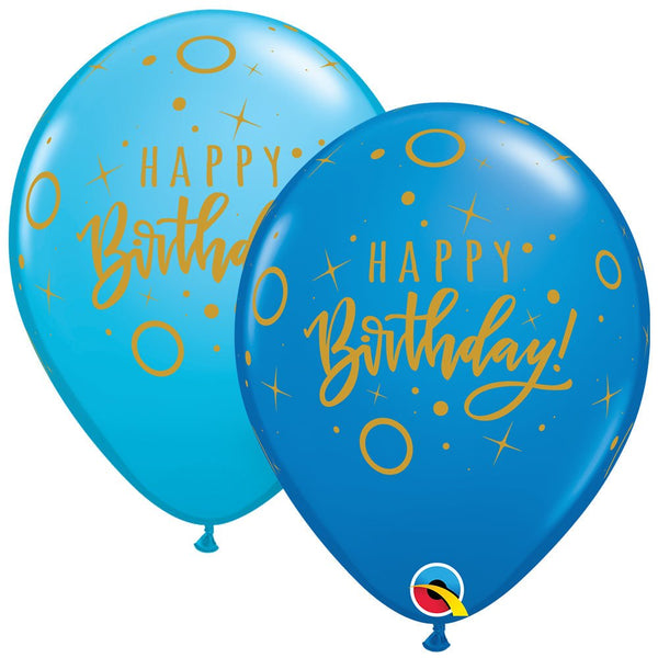 11 inch BIRTHDAY DOTS & SPARKLES BLUE - LA Balloons