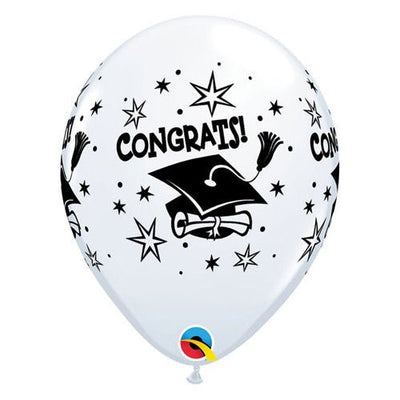 11 inch CONGRATS! CAP - WHITE - LA Balloons