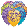 11 inch DAMASK PRINT - CONTEMPORY ASSORTMENT W/ PURPLE INK - LA Balloons