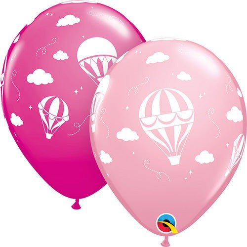 11 inch HOT AIR BALLOONS - PINK & WILD BERRY