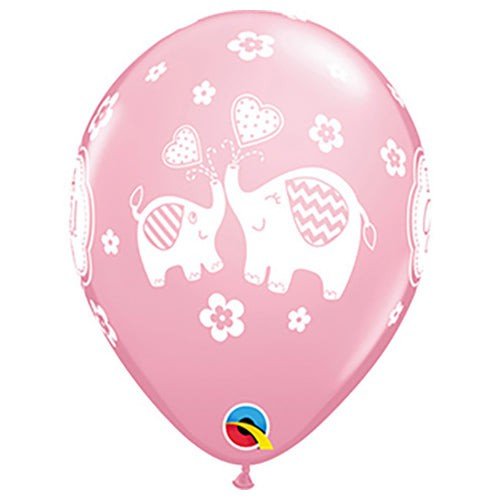 11 inch IT'S A GIRL ELEPHANTS - PINK