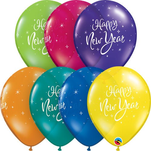 11 inch NEW YEAR SPARKLE - ASSORTED COLORS - LA Balloons