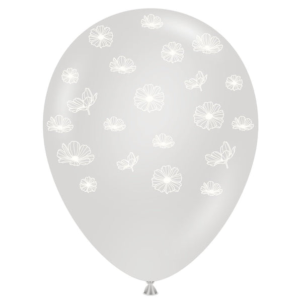 11 inch PETALS - CRYSTAL CLEAR W/ WHITE INK - LA Balloons