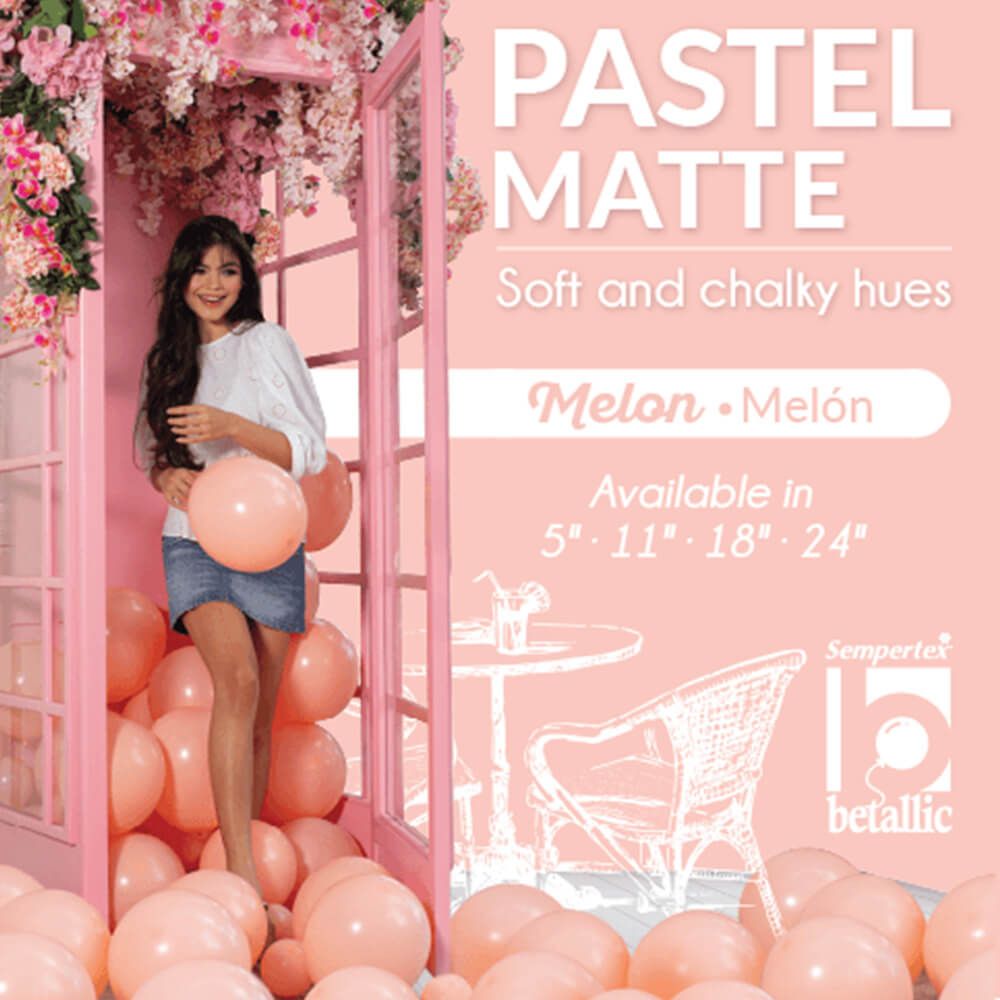 11 inch SEMPERTEX PASTEL MATTE MELON - LA Balloons