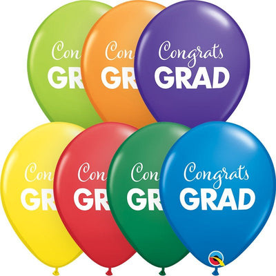 11 inch SIMPLY CONGRATS GRAD - CARNIVAL ASSORTMENT - LA Balloons