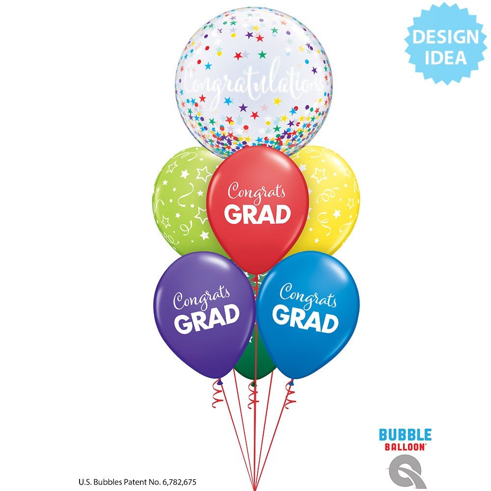 11 inch SIMPLY CONGRATS GRAD - CARNIVAL ASSORTMENT - LA Balloons