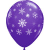 11 inch SNOWFLAKES - A - ROUND - PURPLE VIOLET (6 PK) - LA Balloons