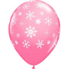 11 inch SNOWFLAKES - A - ROUND - ROSE (6 PK) - LA Balloons