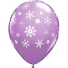 11 inch SNOWFLAKES - A - ROUND - SPRING LILAC (6 PK) - LA Balloons