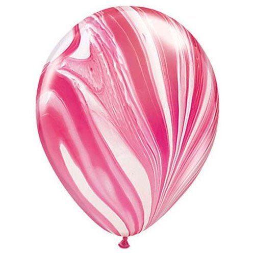 11 inch SUPERAGATE - RED & WHITE - LA Balloons