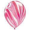 11 inch SUPERAGATE - RED & WHITE - LA Balloons