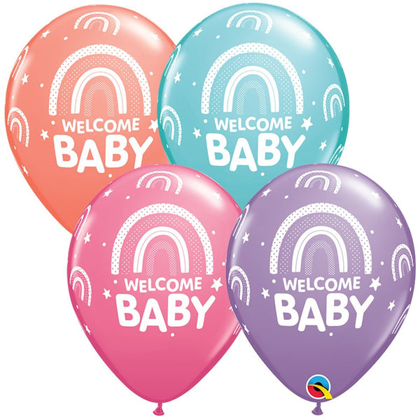 11 inch WELCOME BABY BOHO RAINBOWS - LA Balloons