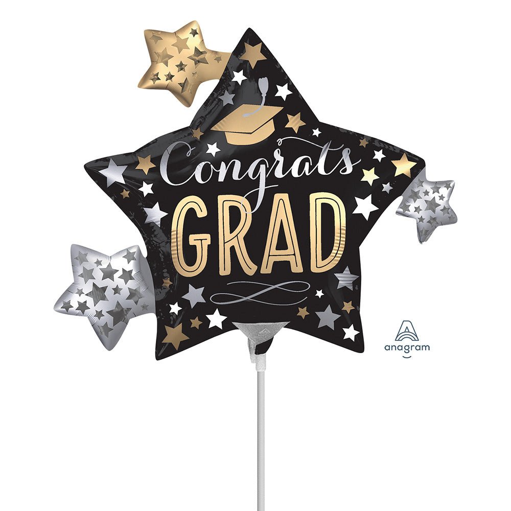 12 inch SATIN INFUSED GRAD STARS MINI SHAPE (AIR-FILL ONLY)