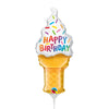 14 inch BIRTHDAY ICE CREAM CONE MINI SHAPE (AIR - FILL ONLY) - LA Balloons