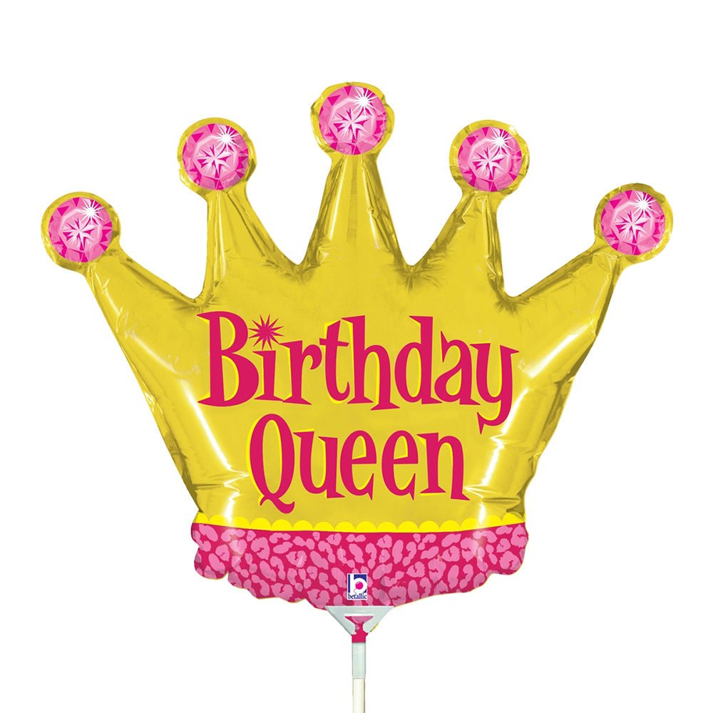 14 inch BIRTHDAY QUEEN MINI SHAPE (AIR-FILL ONLY)