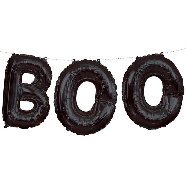 14 inch BOO FOIL LETTER BALLOON BANNER KIT (AIR - FILL ONLY) - LA Balloons