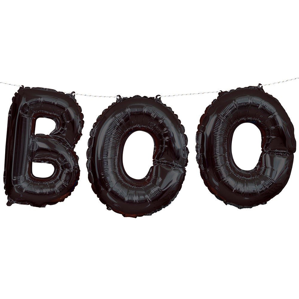 14 inch BOO FOIL LETTER BALLOON BANNER KIT (AIR-FILL ONLY)