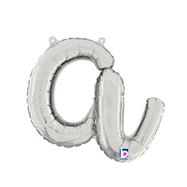 14 inch SCRIPT LETTER A - SILVER (AIR - FILL ONLY) - LA Balloons
