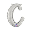 14 inch SCRIPT LETTER C - SILVER (AIR - FILL ONLY) - LA Balloons
