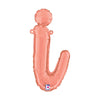 14 inch SCRIPT LETTER I - ROSE GOLD (AIR - FILL ONLY) - LA Balloons