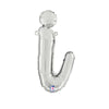 14 inch SCRIPT LETTER I - SILVER (AIR - FILL ONLY) - LA Balloons