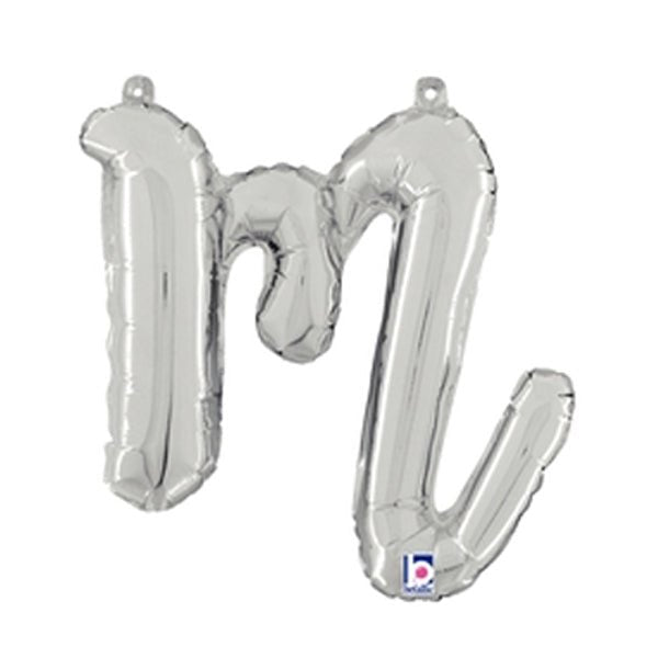 14 inch SCRIPT LETTER M - SILVER (AIR-FILL ONLY)