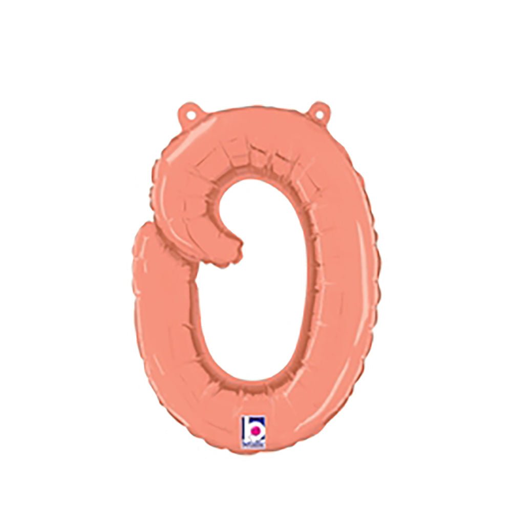 14 inch SCRIPT LETTER O - ROSE GOLD (AIR-FILL ONLY)