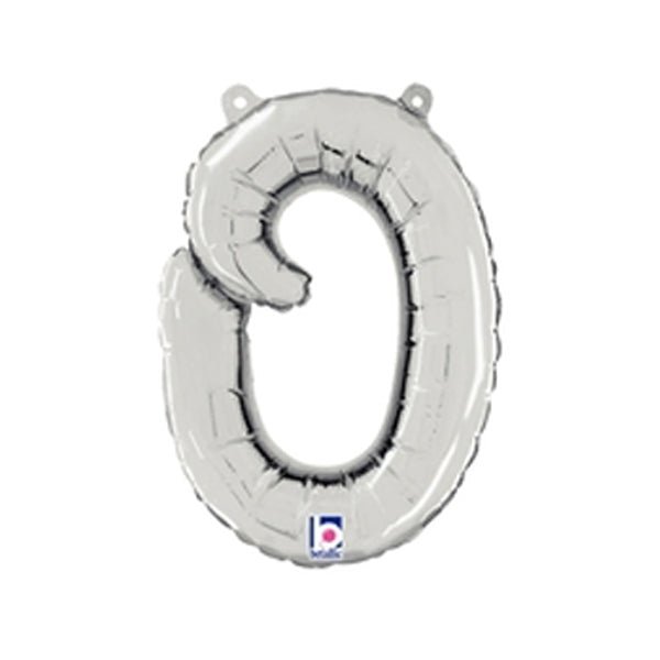 14 inch SCRIPT LETTER O - SILVER (AIR - FILL ONLY) - LA Balloons