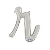14 inch SCRIPT LETTER R - SILVER (AIR - FILL ONLY) - LA Balloons