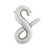 14 inch SCRIPT LETTER S - SILVER (AIR - FILL ONLY) - LA Balloons
