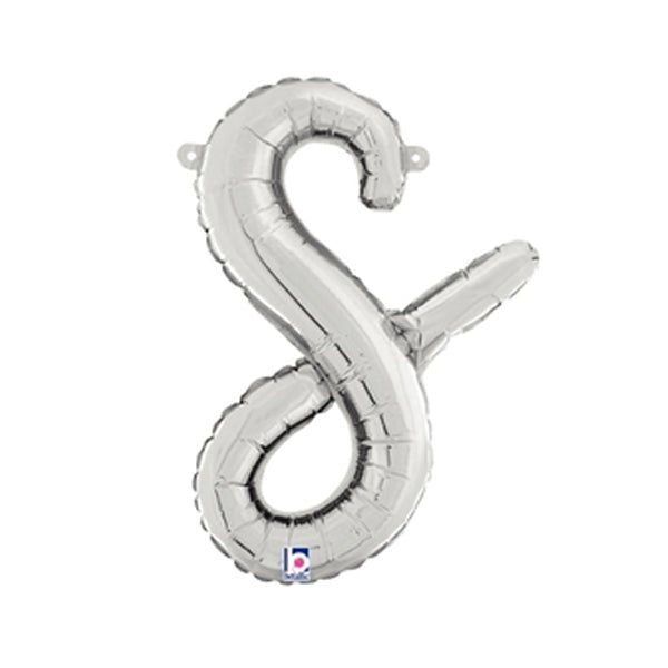 14 inch SCRIPT LETTER S - SILVER (AIR-FILL ONLY)