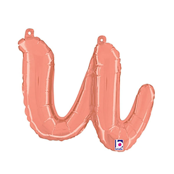 14 inch SCRIPT LETTER U - ROSE GOLD (AIR - FILL ONLY) - LA Balloons