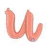 14 inch SCRIPT LETTER U - ROSE GOLD (AIR - FILL ONLY) - LA Balloons