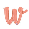 14 inch SCRIPT LETTER W - ROSE GOLD (AIR - FILL ONLY) - LA Balloons