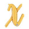 14 inch SCRIPT LETTER X - GOLD (AIR - FILL ONLY) - LA Balloons