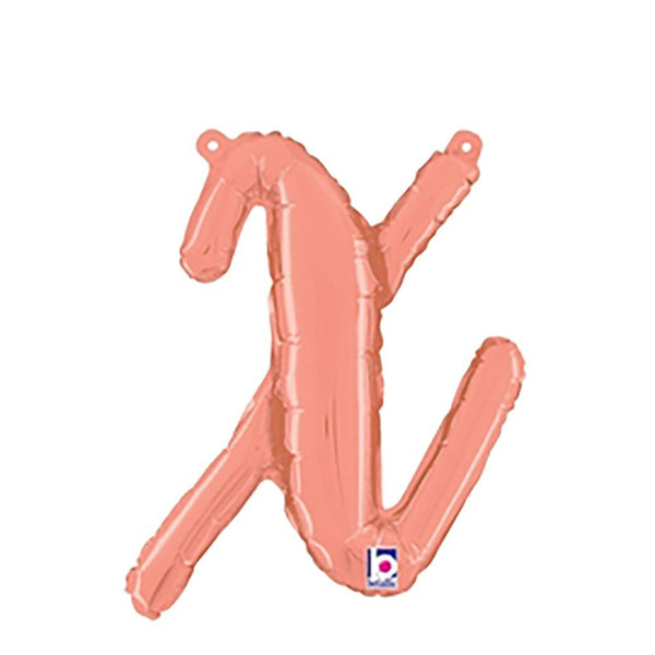 14 inch SCRIPT LETTER X - ROSE GOLD (AIR - FILL ONLY) - LA Balloons