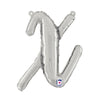 14 inch SCRIPT LETTER X - SILVER (AIR - FILL ONLY) - LA Balloons