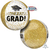 16 inch CONGRATS GRAD GOLD GLITTER ORBZ - LA Balloons